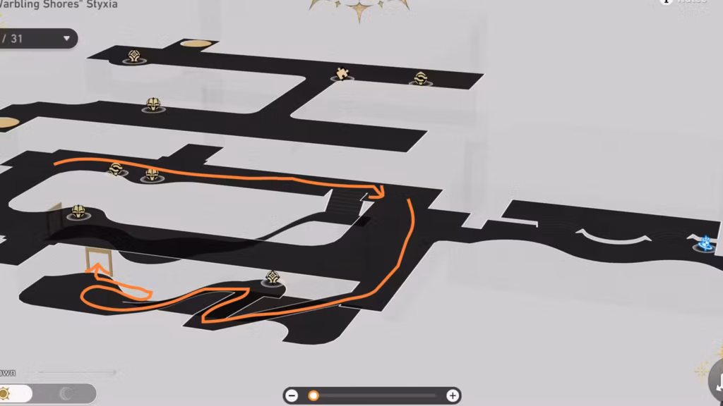 gamen.pro how to reach warbling shores styxia janus maze location 8 in honkai star rail