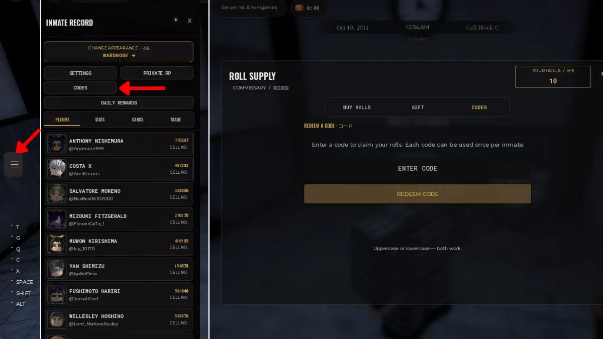 gamen.pro Redeem Komorebi Prison Codes