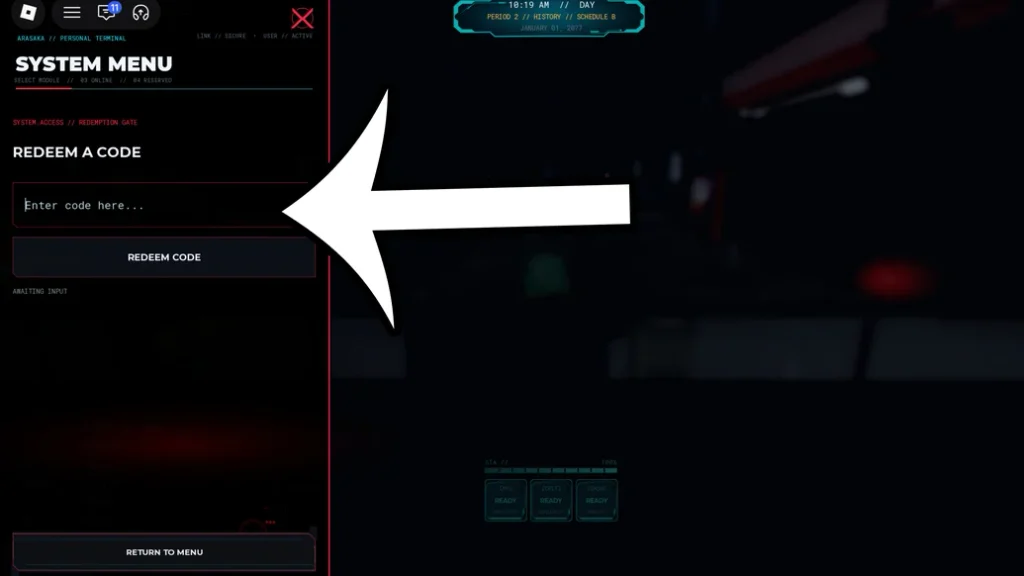 gamen.pro arasaka academy codes menu