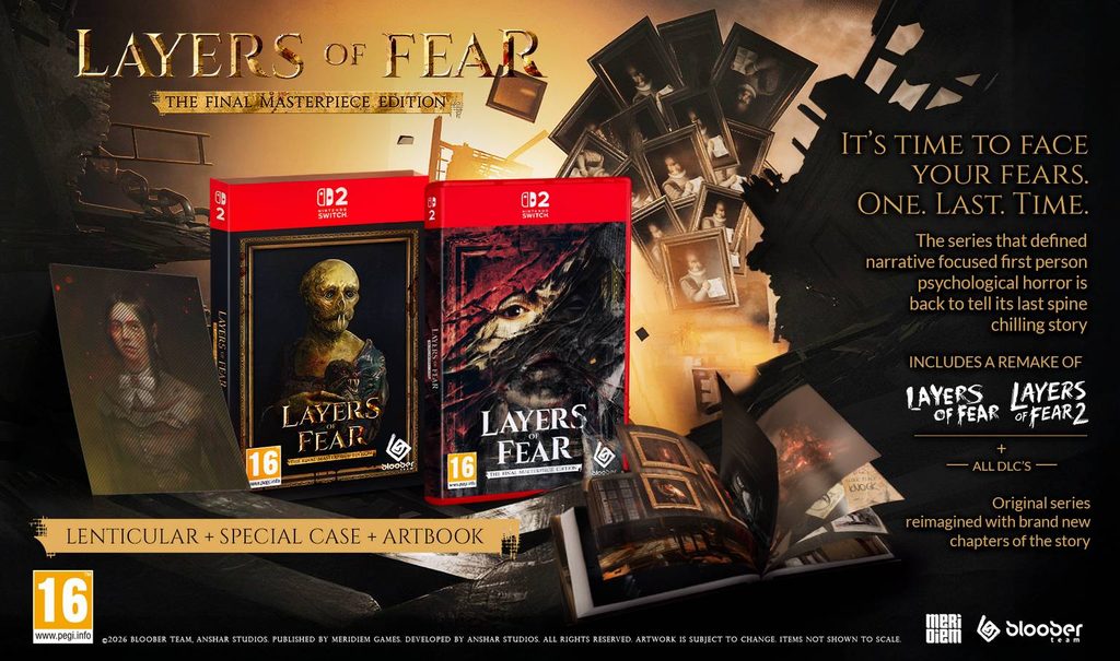 Layers of Fear bản vật lý lên Switch 2 kèm artbook và postcard 2 gamen.pro disc Layers of Fear