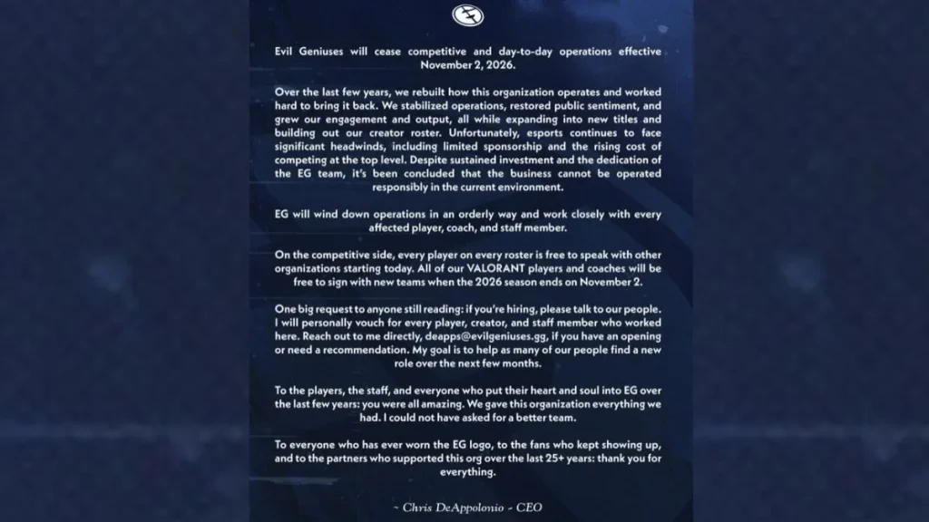 gamen.pro evil geniuses esports