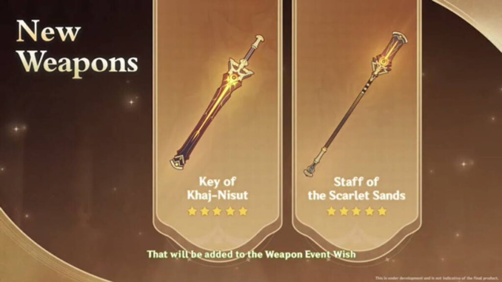 Genshin Impact 3.1 Banners5 Star Weapons