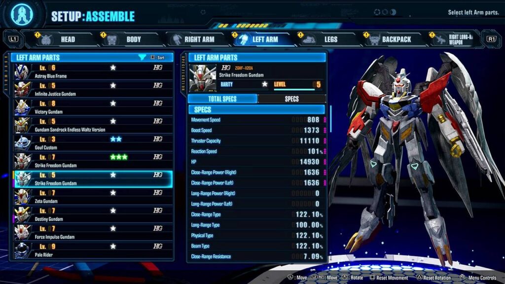 Gaming GundamBreaker4 BuildAssembleMenu