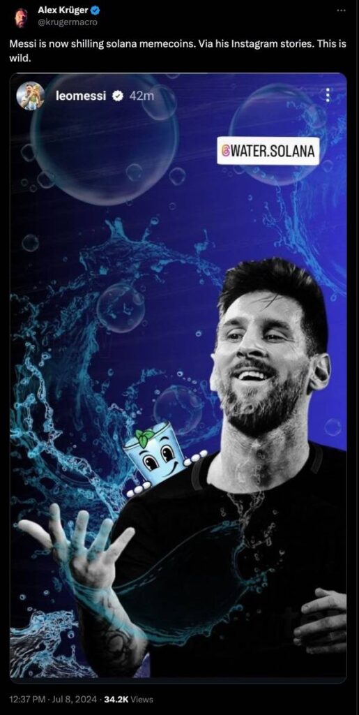 Messi bất ngờ quảng bá shitcoin 1 memesi 100920241