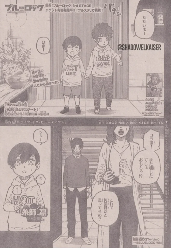 Nội dung Blue Lock chap 271 1 spoiler blue lock chap 271 qua khu du doi cua rin 1