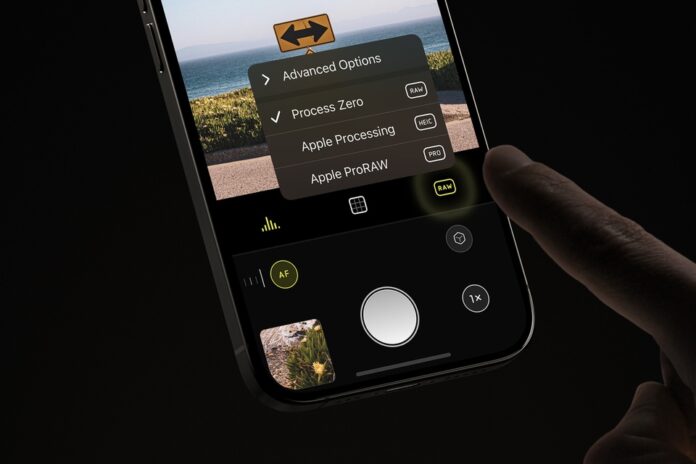 An image of the Halide app with a menu yyth