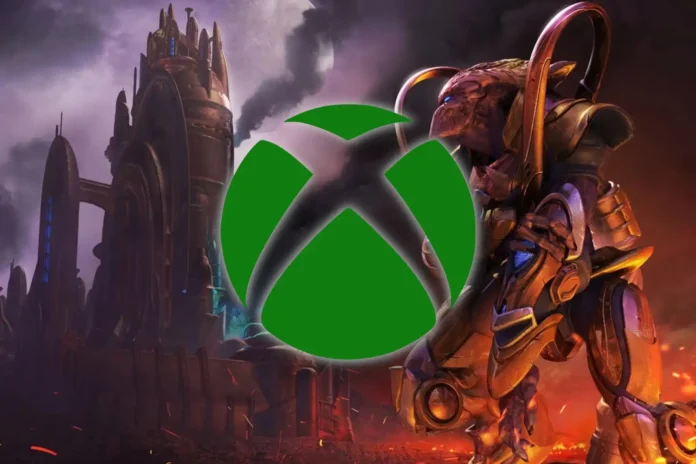 StarCraft Remastered illustration with Xbox logo hero