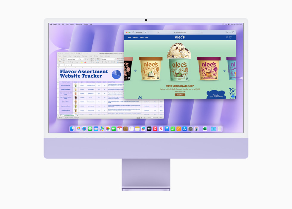 Apple iMac M4 Safari and
