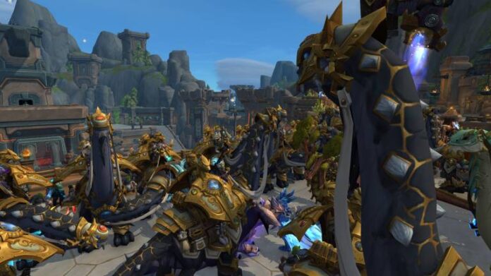Hordes of the Traders Gilded Brutosaur flocking WoW World of Warcraft 2024 RedditWoW