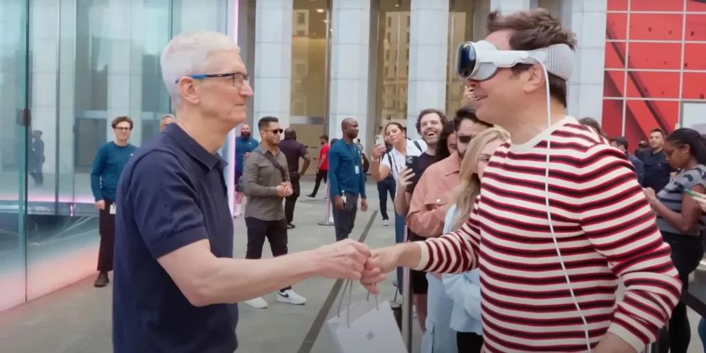 Jimmy Fallon and Tim Cook