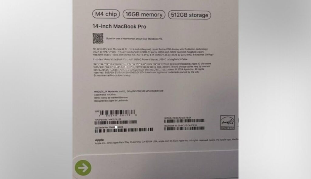 Lộ cấu hình MacBook Pro M4 14 inch 1 MacBook Pro M4 14 inch
