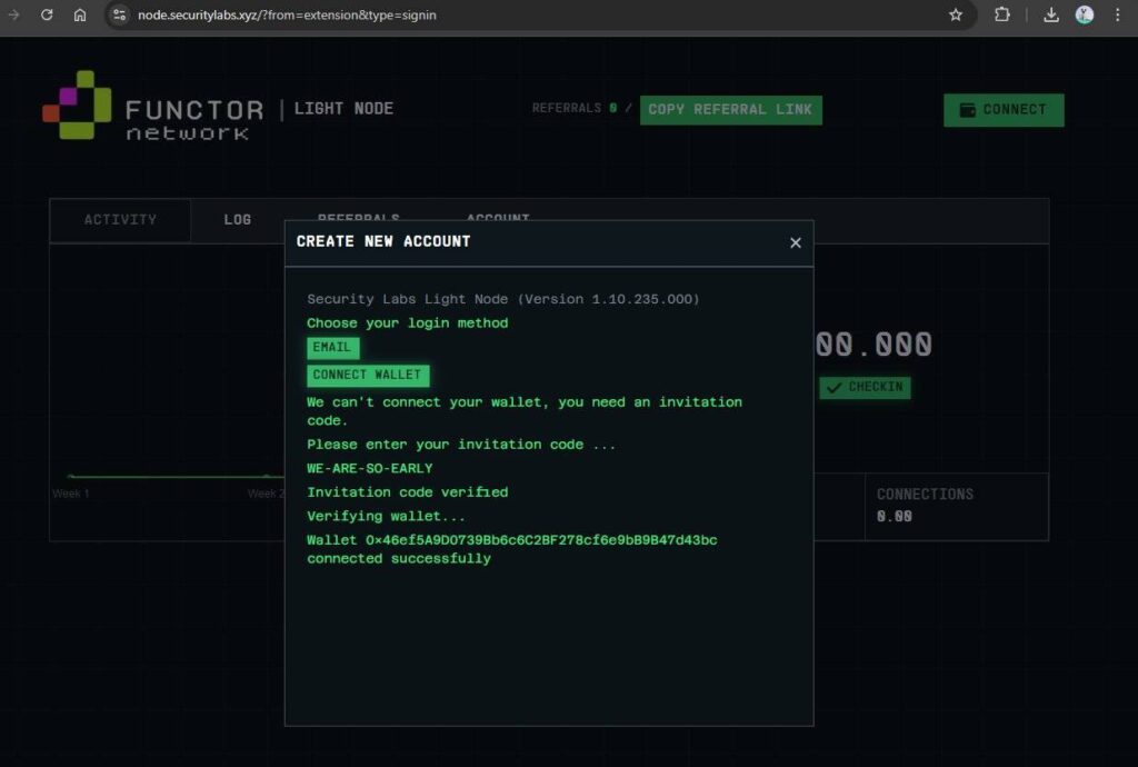 Functor Network wallet