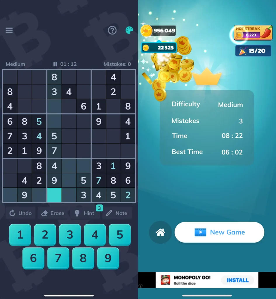 bitcoin sudoku screens