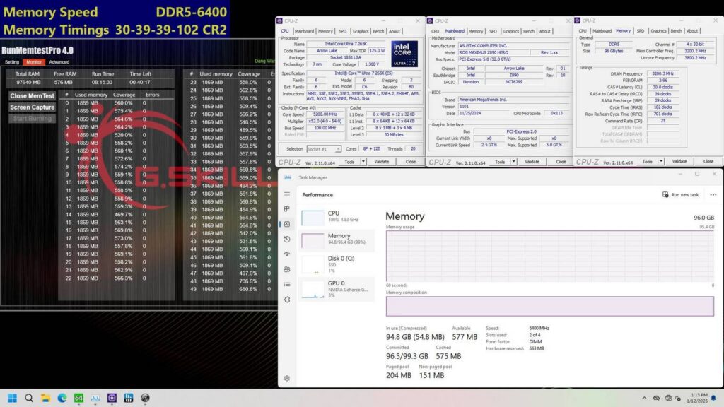 03 gskill ddr5 6400 c30 48gbx2 intel screenshot