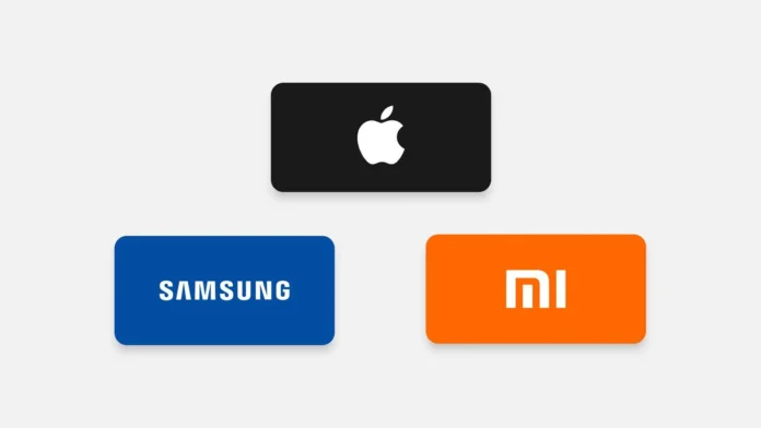 Apple samsung xiaomi logo