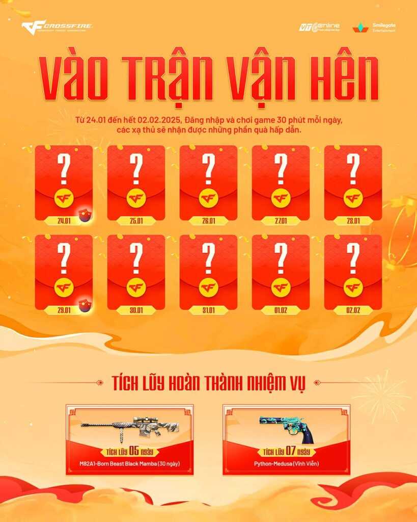 Đột Kích hé lộ chuỗi sự kiện Vượt mức Tết Ất Tỵ 2 CF 23012025 gamen.pro 2
