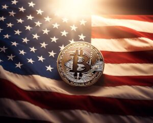 hashdex ai United states flag a bitcoin coin cinematic light he gamen.pro