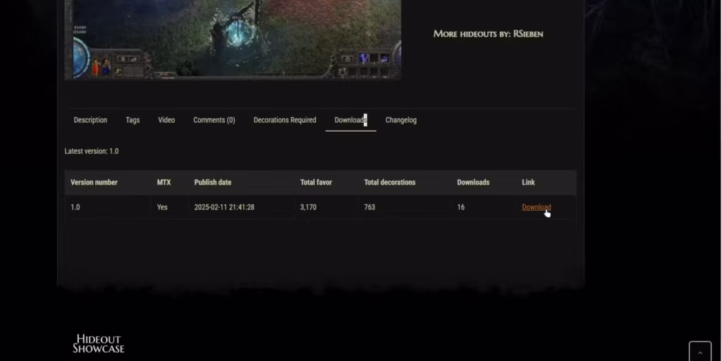 Path of Exile 2: Cách import Hideout 4 downloading a hideout template in path of exile 2 1
