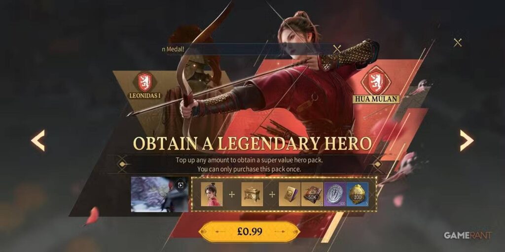 heroes page in age of empires mobile