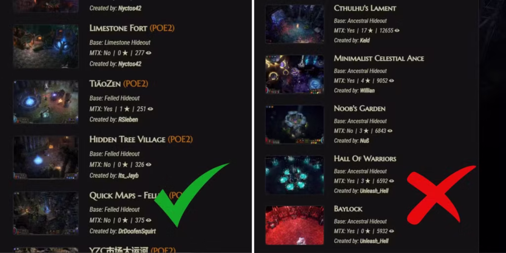 Path of Exile 2: Cách import Hideout 7 how to differentiate between poe 1 and poe 2 hideout templates