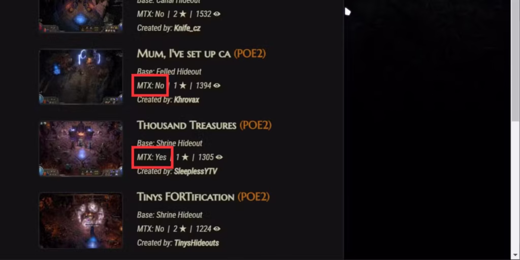 Path of Exile 2: Cách import Hideout 2 mtx no and mtx yes in poe 2 template 1