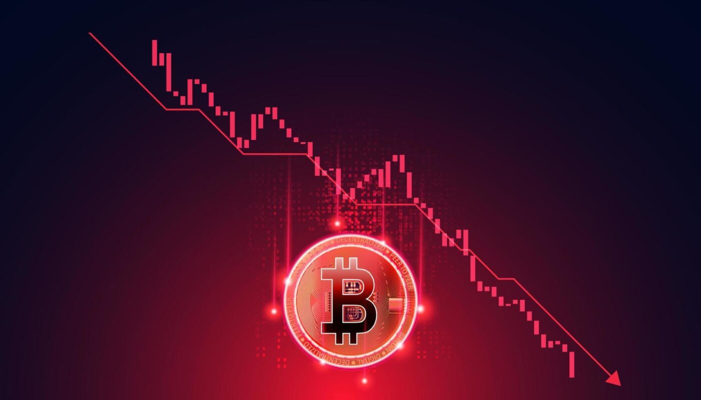 bitcoin-is-in-a-downtrend-image-on-the-background-decentralized-finance-concept-vector