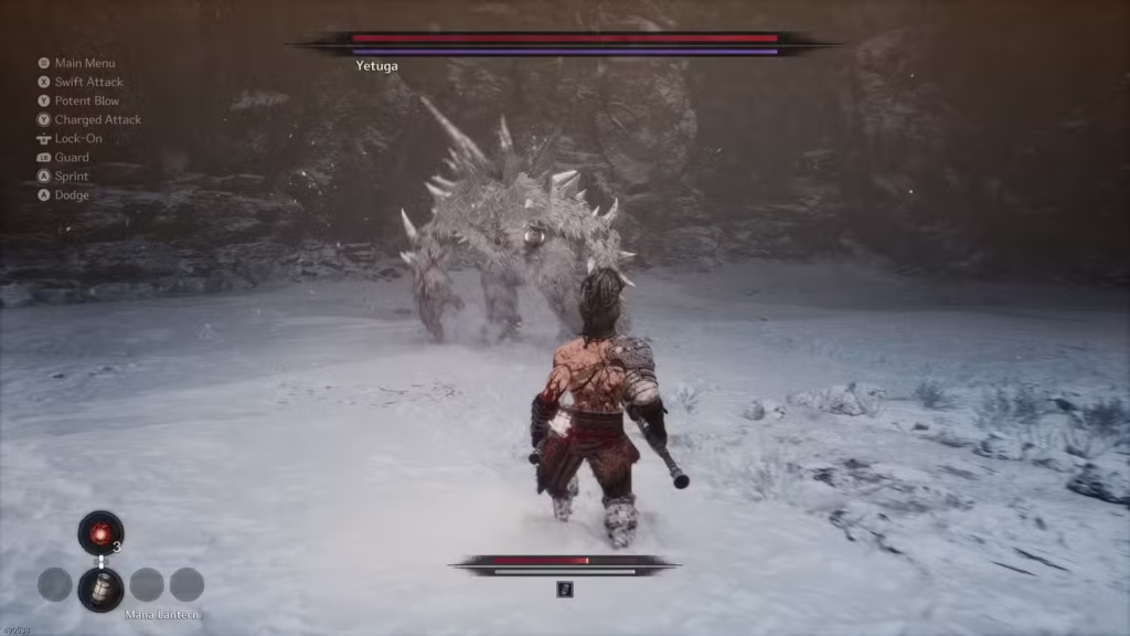 Đánh giá The First Berserker: Khazan - Một game Soulslike rất khác 1 first berserker khazan yeti fight gamen.pro