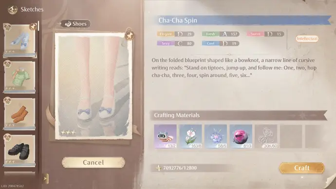 Cách chế tạo giày Cha-Cha Spin trong Infinity Nikki 2 gamen.pro How to craft Cha Cha Spin in Infinity Nikki 1