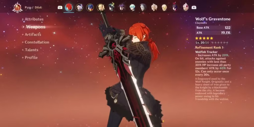 genshin impact weapon enhancing wolf s gravestone broadsword 3 10 screenshot gamen.pro