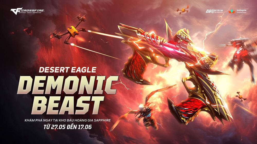 Đột Kích chốt tháng 5 với Kho Báu Hoàng Gia Sapphire: Linh Hồn Ác Quỷ 1 Desert Eagle Demonic Beast gamen.pro 27052025 1