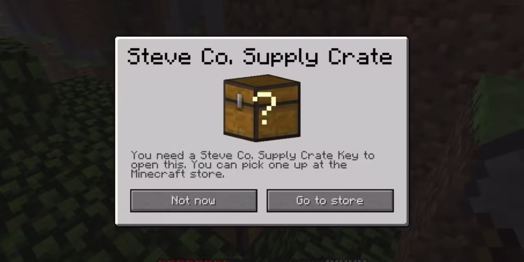 a steve co crate unlock screen in the steve co april fools update of minecraft gamen.pro