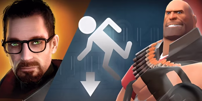 gordon freeman portal logo and heavy from team fortress 2 side by side on the orange box cover art gamen.pro