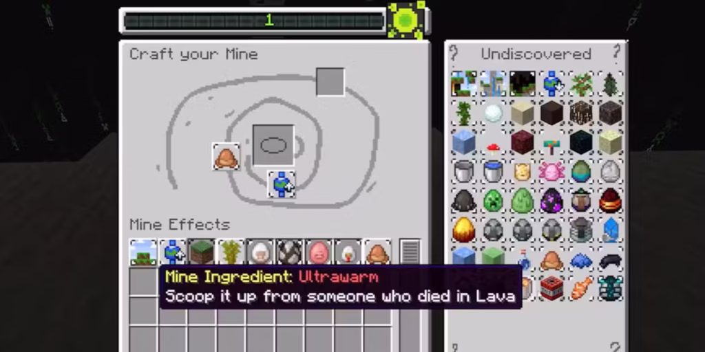 the mine creation interface of the mine crafter from the craftmine april fools update of minecraft gamen.pro