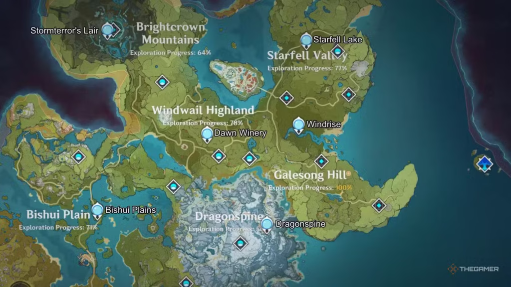 the mondstadt statues of seven are scattered across the map in genshin impact gamen.pro