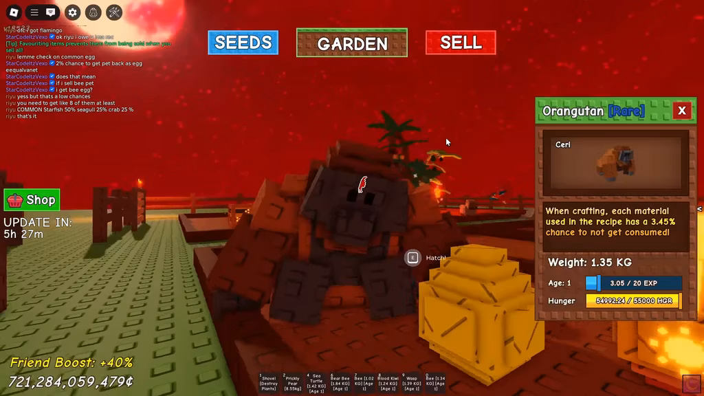 Grow a Garden: Chi tiết về thú cưng Orangutan 1 6856c53a0a63e HOW TO GET ORANGUTAN SHOWCASE in GROW A GARDEN What Does Orangutan Do ROBLOX 0 11 screenshot gamen.pro