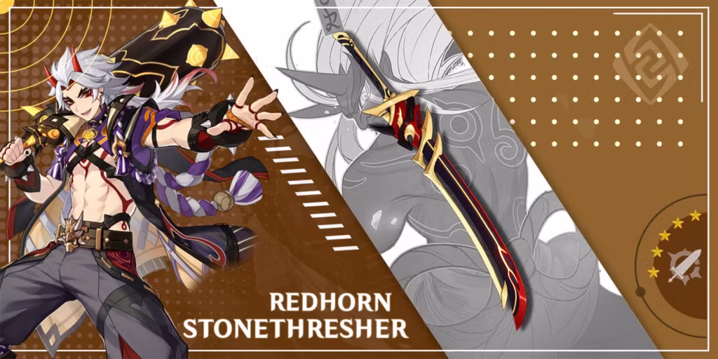 Genshin Impact: Xếp hạng vũ khí tốt nhất cho Arataki Itto (cập nhật 6-2025) 7 arataki itto using redhorn stonethresher in genshin impact gamen.pro