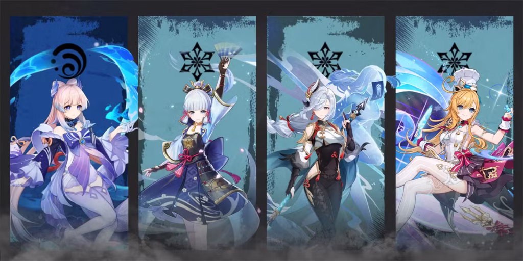ayaka shenhe escoffier and kokomi team composition in genshin impact gamen.pro