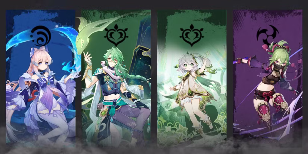 baizhu nahida kuki shinobu and kokomi team composition in genshin impact gamen.pro