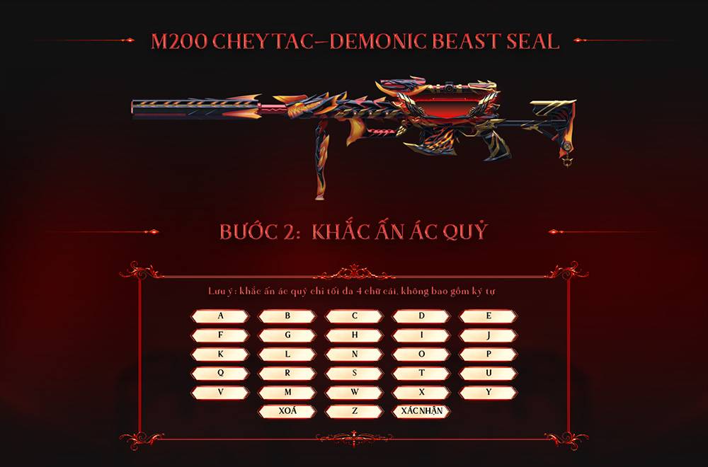Khắc Ấn Ác Quỷ tháng 6, Đột Kích gọi tên Cheytac M200 Demonic Beast Seal 3 cf 18062025 2