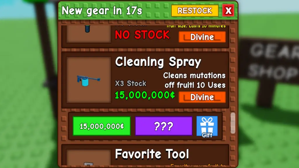 gamen.pro Cleaning Spray in Grow a Garden Gear Shop