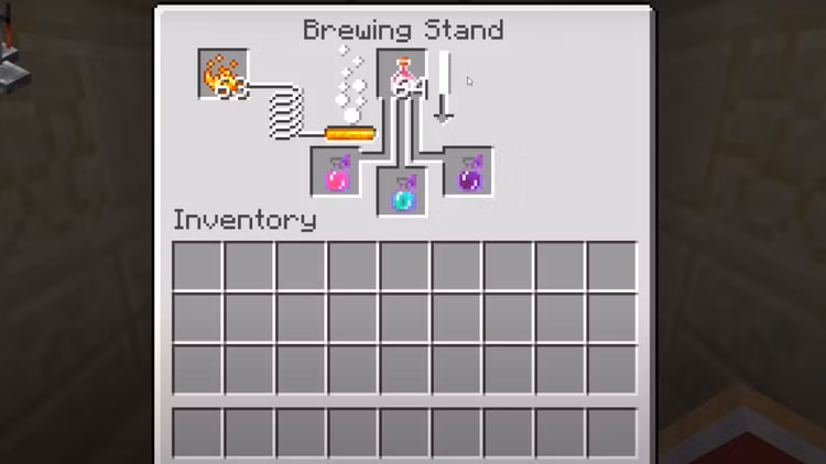 gamen.pro Minecraft red tipped arrow Brewing Stand menu Lingering Potions