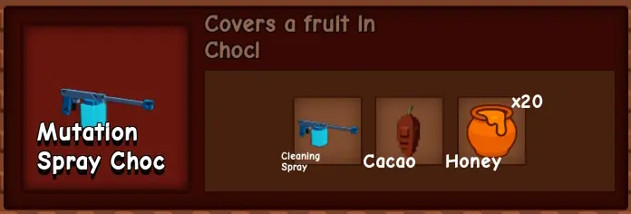 Cách lấy và sử dụng hiệu quả Choc Mutation Spray trong Grow a Garden 1 gamen.pro choc mutation spray crafting recipe in grow a garden
