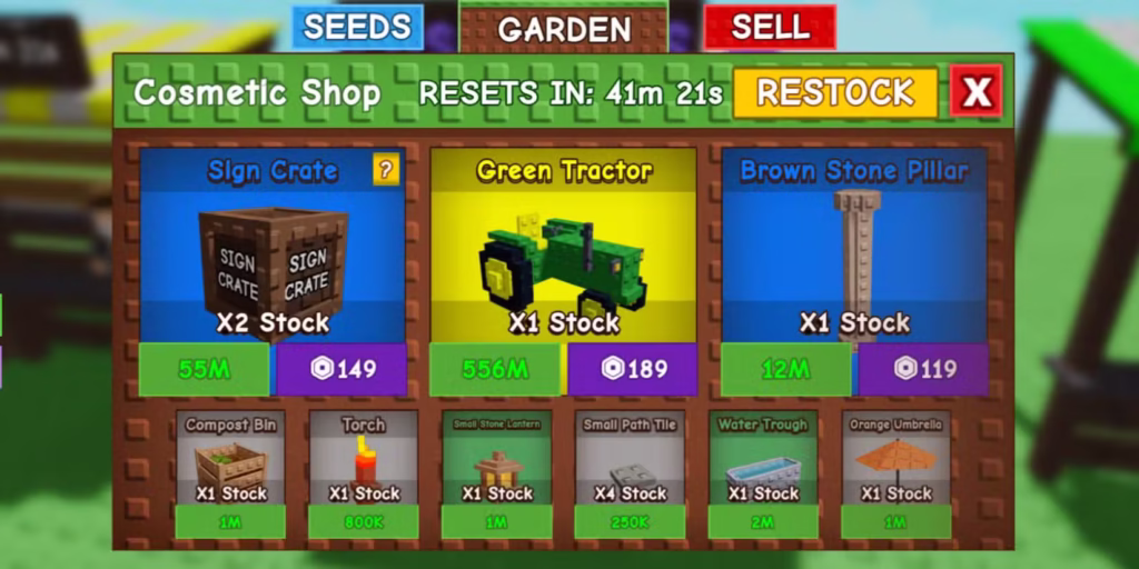 Grow a Garden: Hướng dẫn sở hữu và sử dụng vật phẩm trang trí (Cosmetics) 1 gamen.pro cosmetics grow a garden 2
