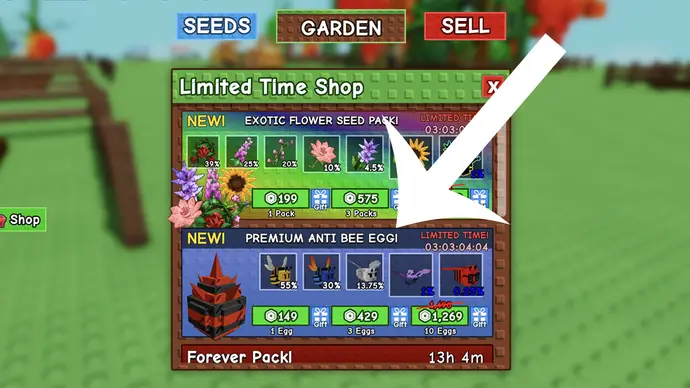 gamen.pro grow a garden anti bee egg shop