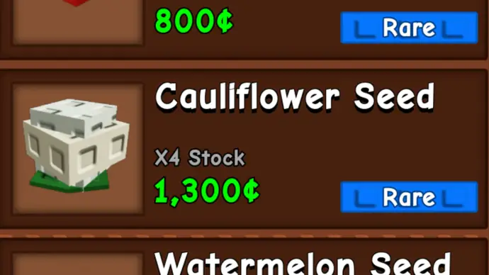 gamen.pro grow a garden cauliflower seed in seed shop