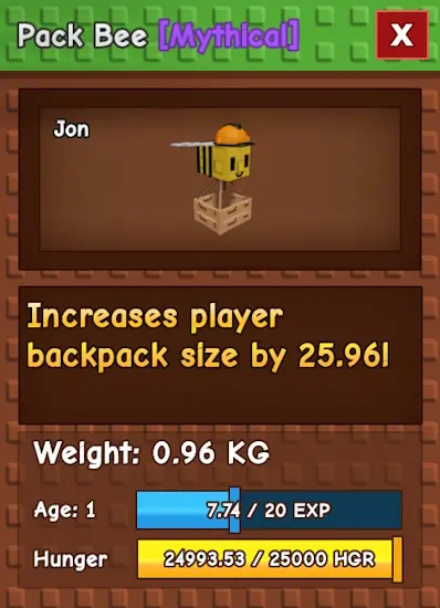 gamen.pro pack bee passive and stats
