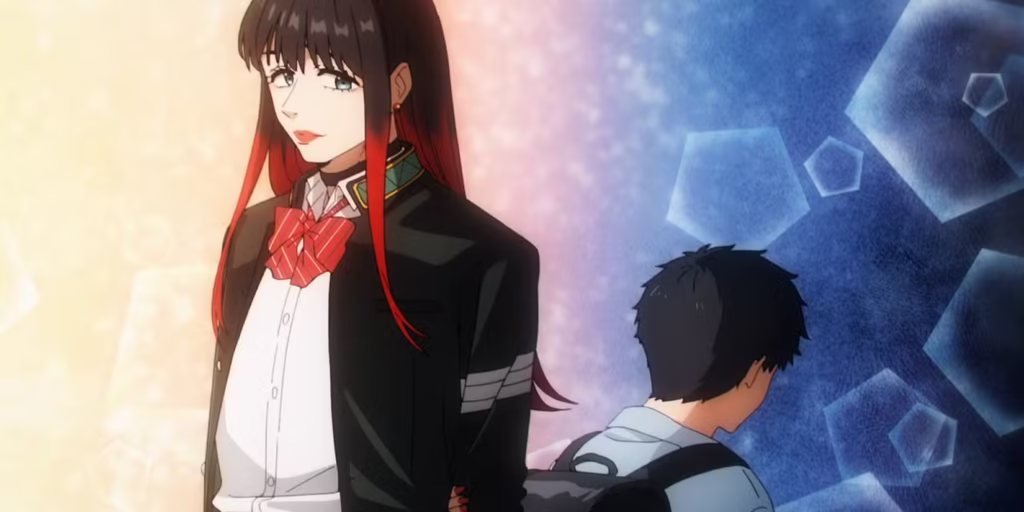 gamen.pro tsubaki standing back to back with his younger self in wind breaker