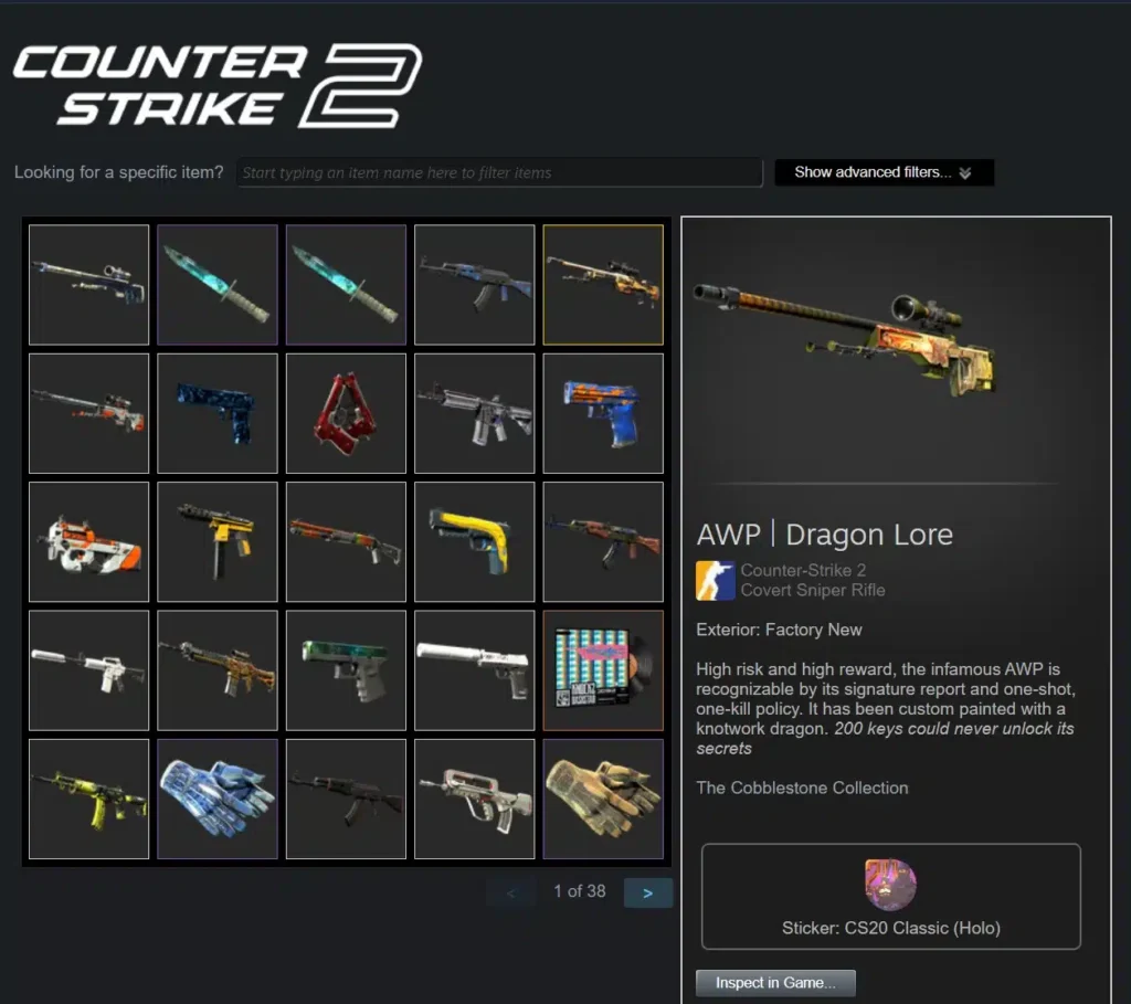 Soi kho đồ tiền tỷ của các đại phú hộ Counter-Strike 2 3 hocston CS2 inventory gamen.pro