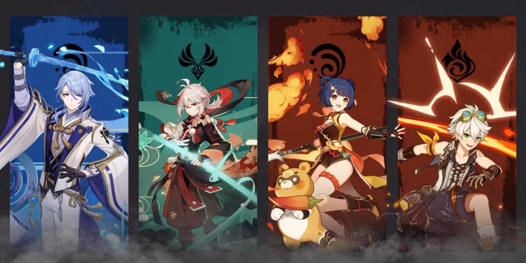 kazuha xiangling bennett and ayato composition in genshin impact gamen.pro