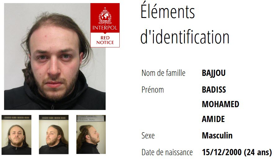 la notice rouge de badiss mohamed amide bajjou sur le site d interpol capture d ecran interpol 1749035564 gamen.pro